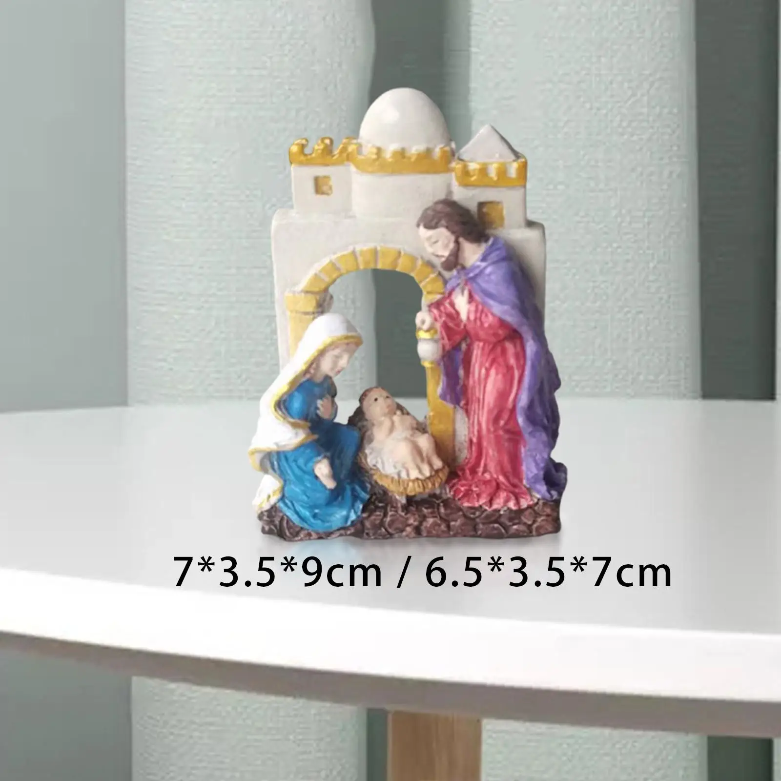 Resin Holy Family Figurine Home Deor Religious Nativity Scene Ornament for Church Holiday Wedding Memorial Holiday Gifts