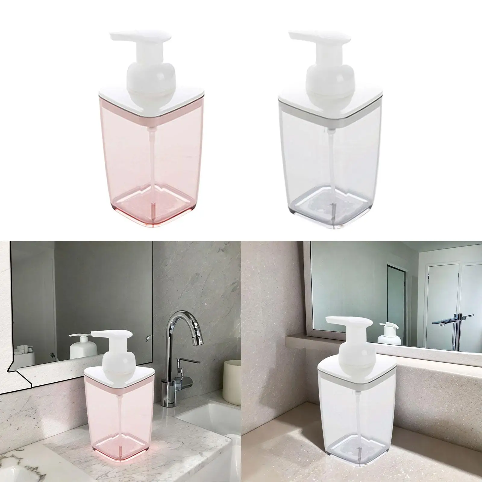 Empty Refillable Pump Bottle Liquid Soap Container Liquid Hand Soap Container for Countertop Shower Room Restroom Vanity