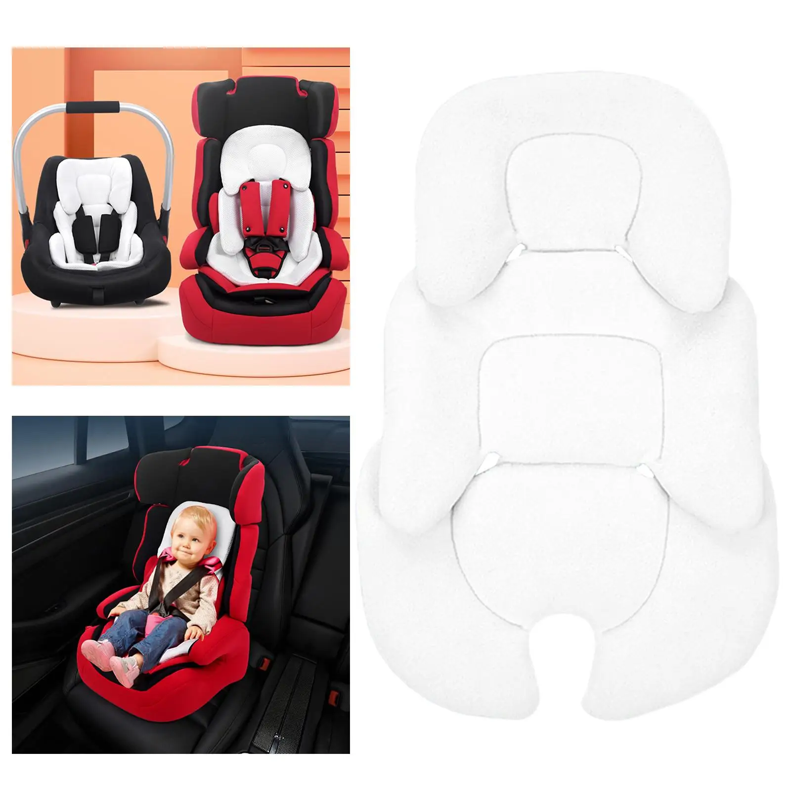 Baby Stroller Cushion Head and Body Support Pillow Car Seat Pad Liner Baby Shower Gifts Car Seat Insert for Baby Newborn Infant