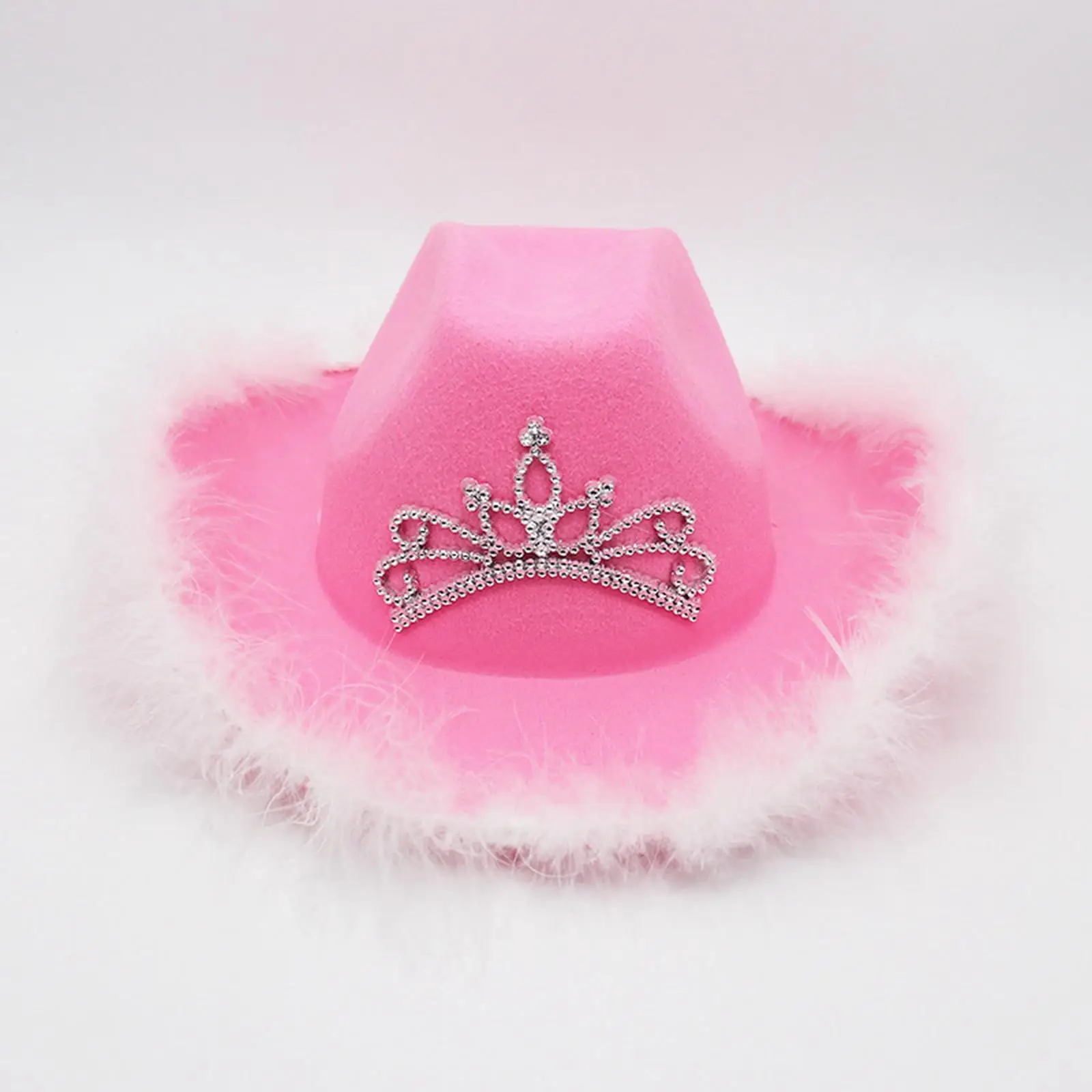 Crown Pink and White  Hats with Sequin Star  Feather for Party Fancy Dress Props Carnival Cosplay 