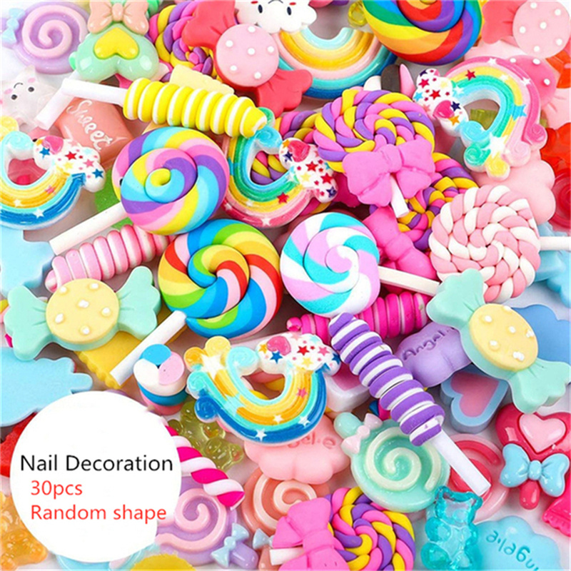 Best of 20pc Kawaii Accessories Cute Bear / Lollipop Resin Nail Art Charms Lovely Candy / Flower Nails Rhinestones DIY Manicure Decorations Reviews & Tips