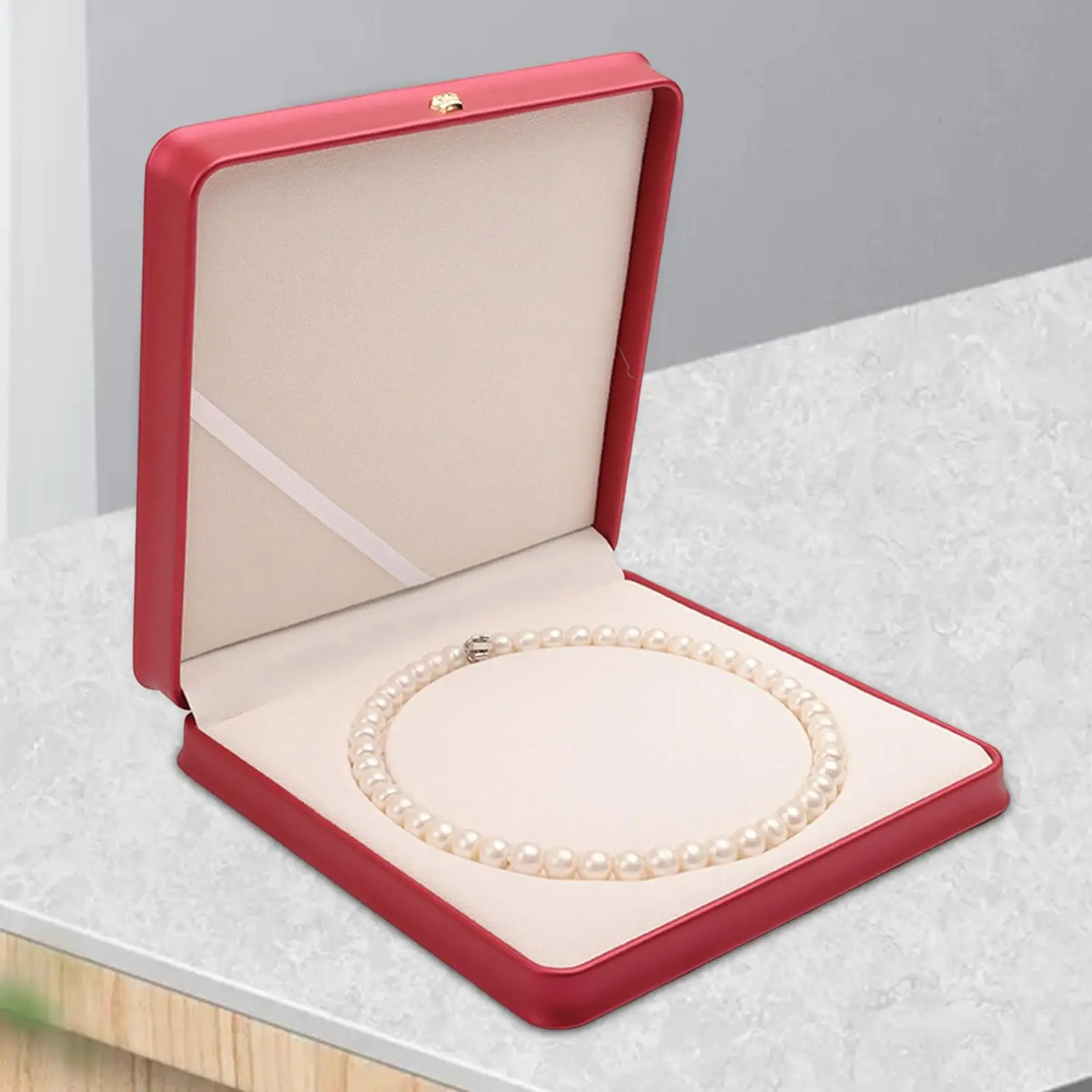 Necklace Box Jewelry Display Box Jewelry Display Case PU Leather for Wedding Proposal