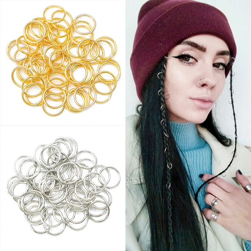 Best of 50Pcs Mix Color Hair Braid Dreadlock Beads Cuffs Rings Tube Accessories Opening Hoop Circle 10-12mm Inner Hole Hair Rings Reviews & Tips