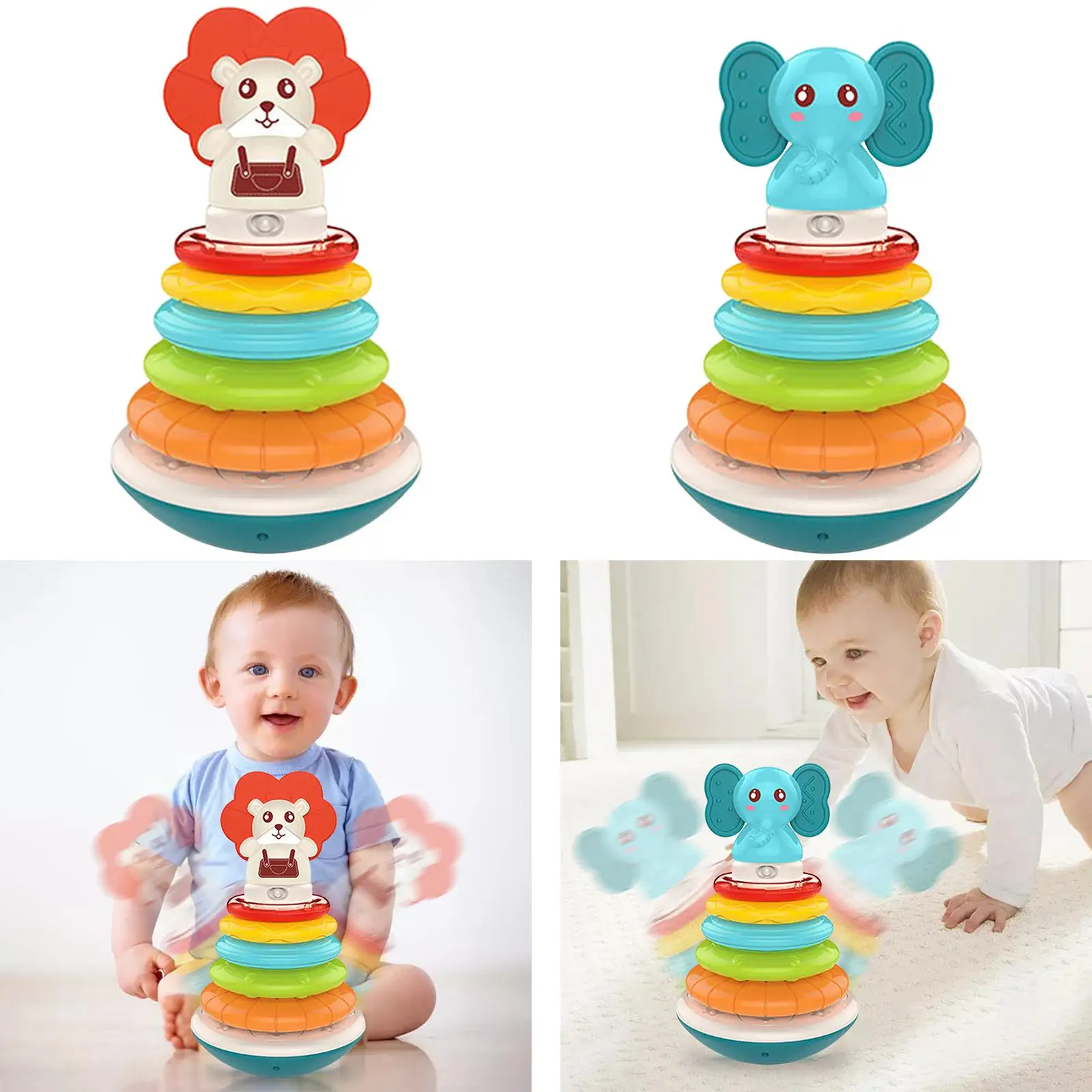 Tumbler Toy Educational  Rainbow Stacker Stacking Toy for Birthday Gift