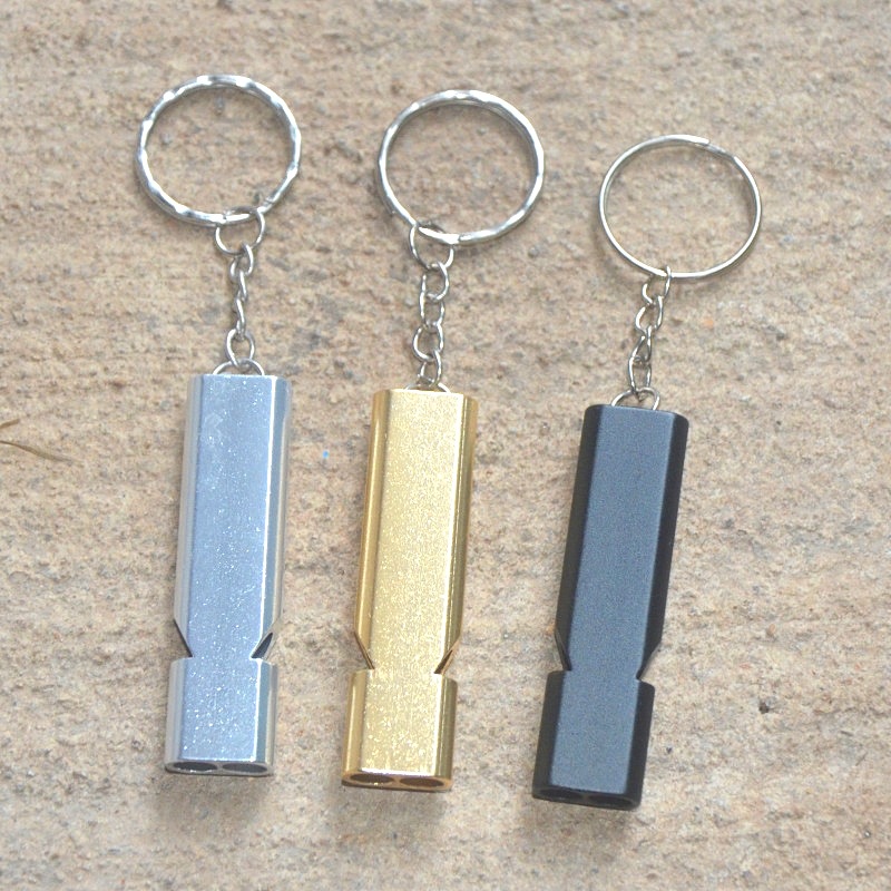 Tragbare Hochfrequenz Aluminium Legierung Notfall Pfeife Schlüsselbund Outdoor Werkzeuge Ausbildung Pfeife Camping Wandern EDC Zubehör – Detail 2
