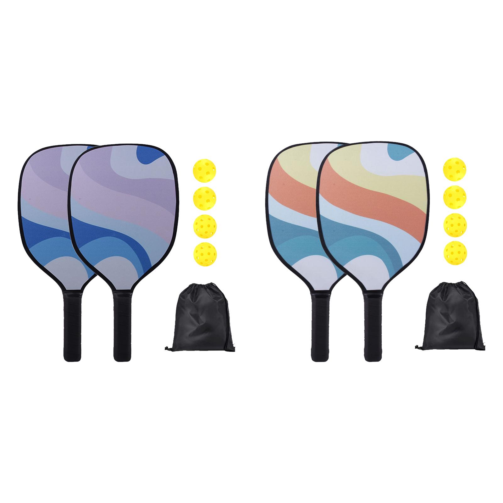 Pickleball Paddles Set 4 Balls and Portable Storage Bag for Indoor Outdoor