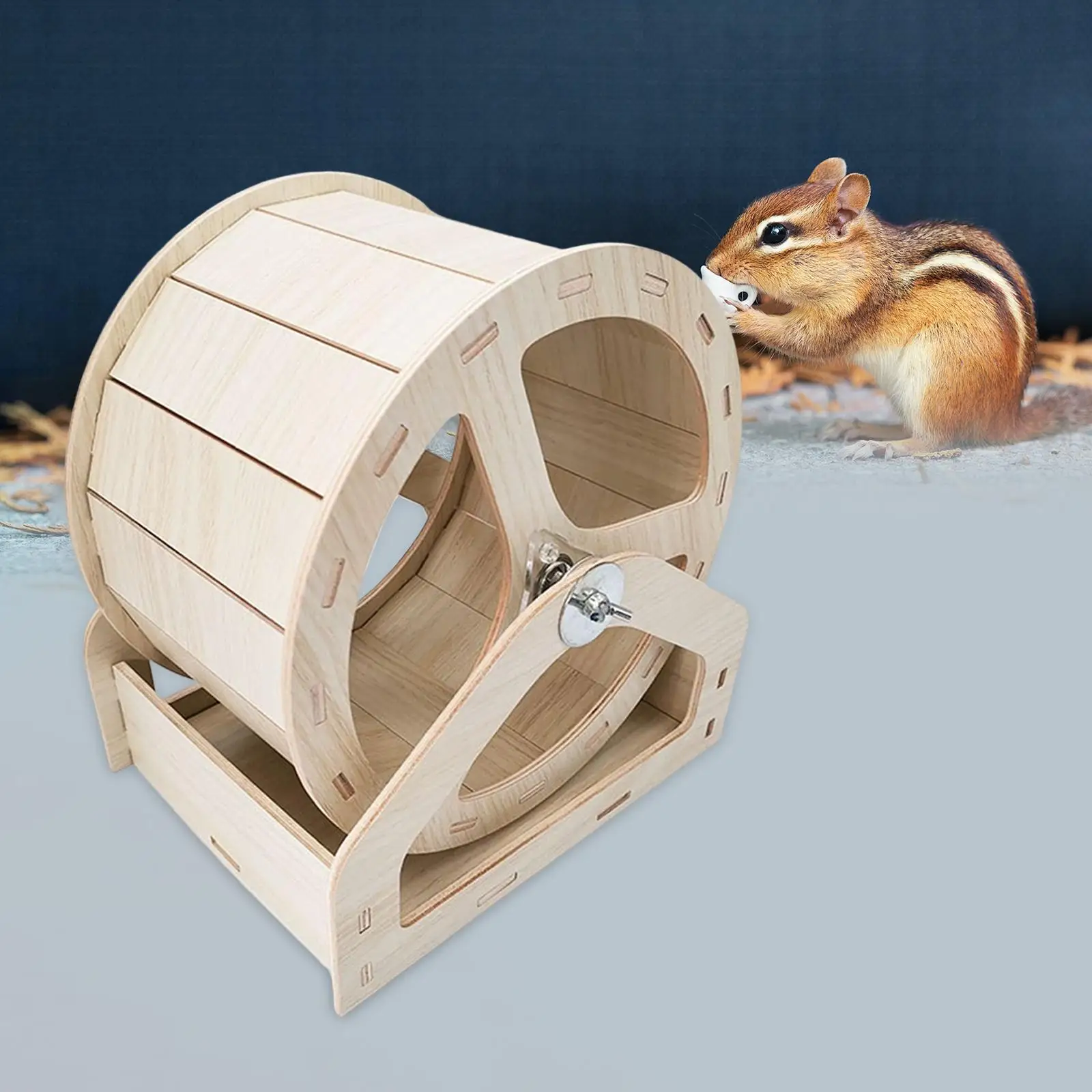 Quiet Hamster Running Wheels Exercise Toys Gerbils Small Chinchilla Mouse Indoor Round Wood Hamster Exercise Wheel Pet Supplies