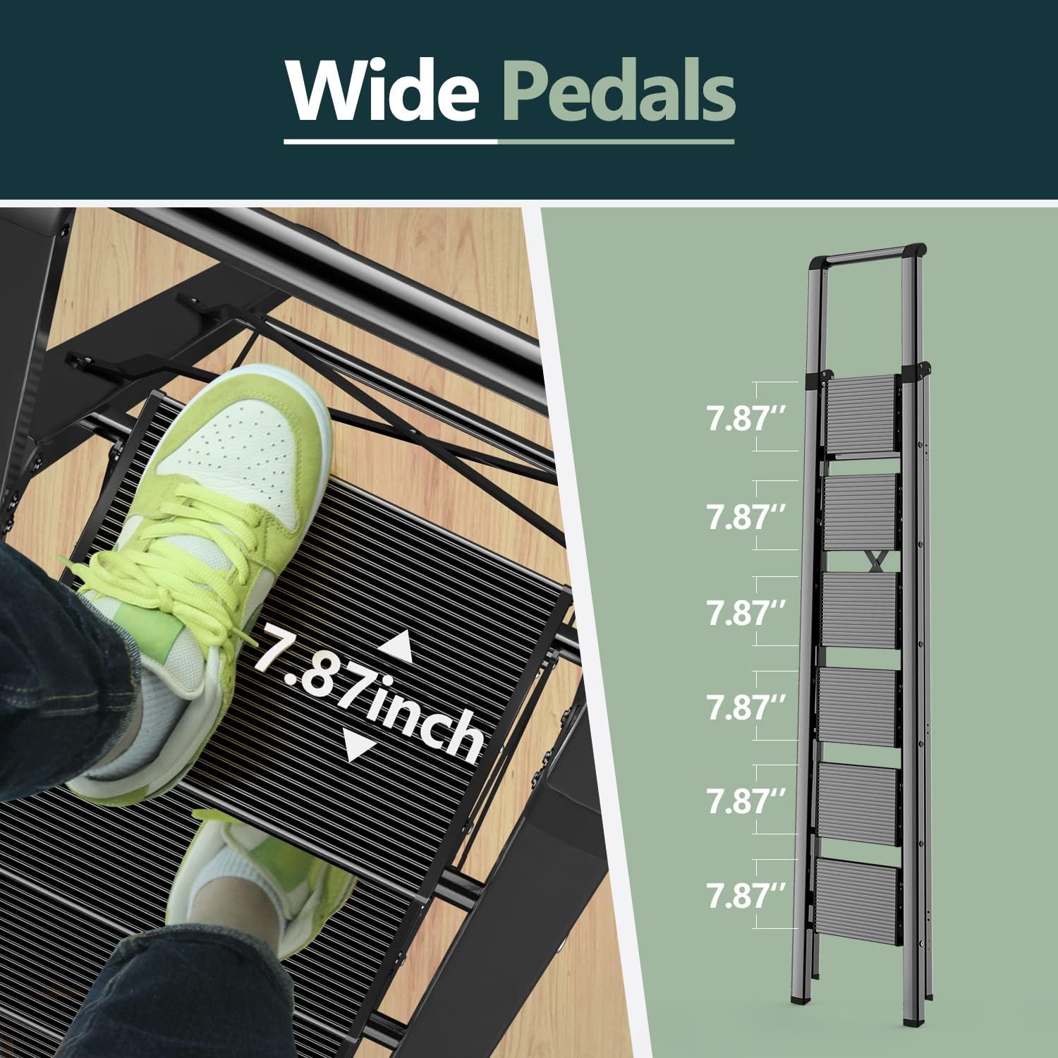 Title 4, WOA WOA 6 Step Ladder, Lightweight Foldable Lad...