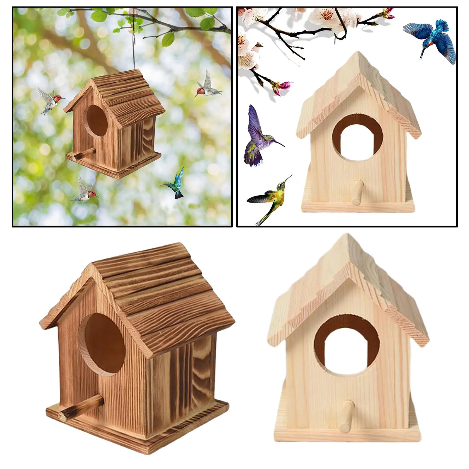 Wooden Cage House Breeding Box Nest Bird Parrot Budgie Cockatiel