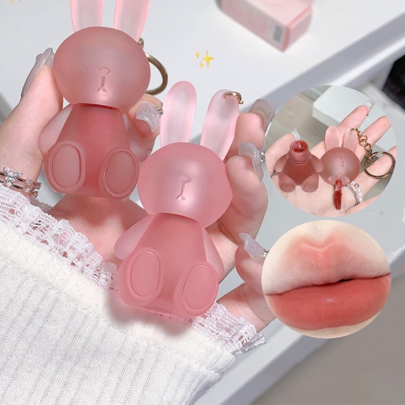 Best of Little Cute Rabbit Nude Liquid Lipstick Waterproof Velvet Matte Lip Tint Keychain Non-stick Cup Lip Pigment Y2k Cosmetics Reviews & Tips