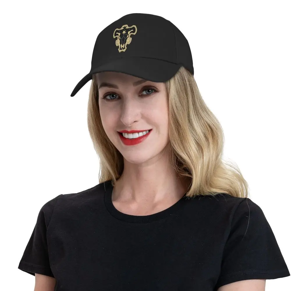 Anime Black Clover Black Bulls Logo Baseball Cap for Men Women Adjustable Dad Hat Performance Snapback Caps