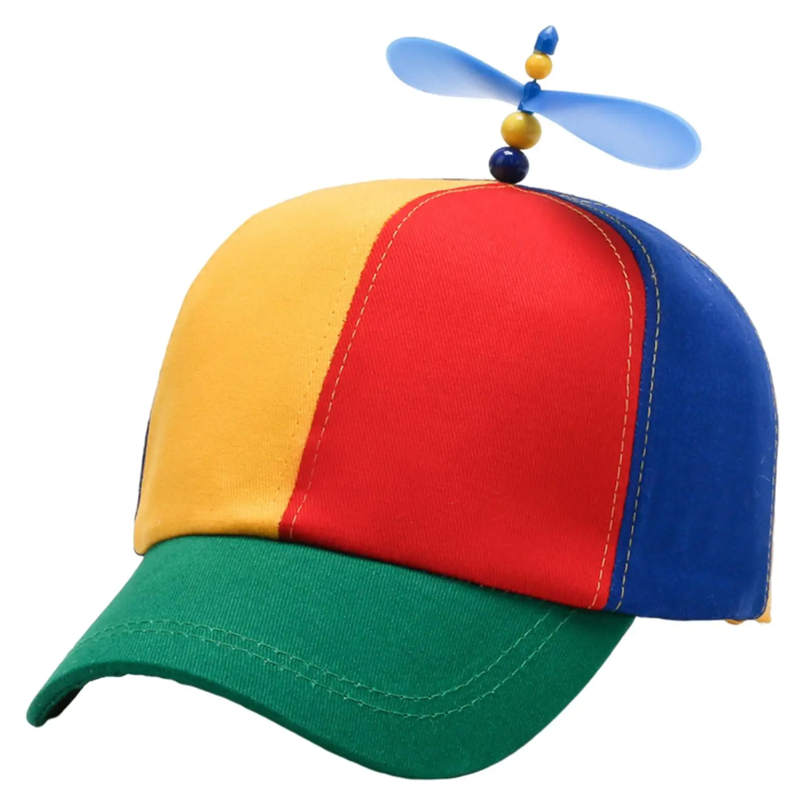 Propeller Hat, Brightly Color with Propeller On Top Spinning Propeller Ball Hat Adjustable Size Baseball Hat for Women Girl