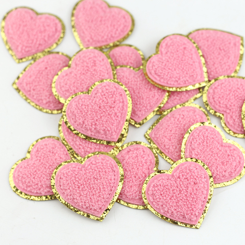 6 Teile/los Herzen Handtuch Chenille Gestickte Patches Eisen Auf Patches Für Kleidung Nähen Auf Applikationen Für Kleidung Katzen Diy Abzeichen – Detail 7