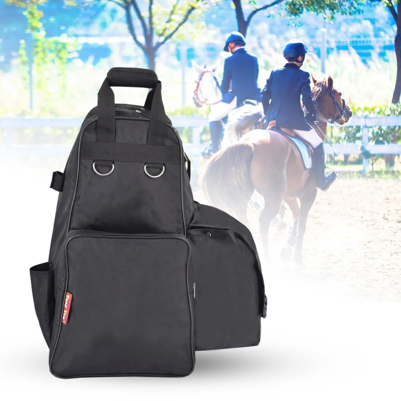 Equestrian Equipment Backpack Horse Riding Outfit Boots Gloves Pants Leg Guards Storage Bag Large Capacity Carrier