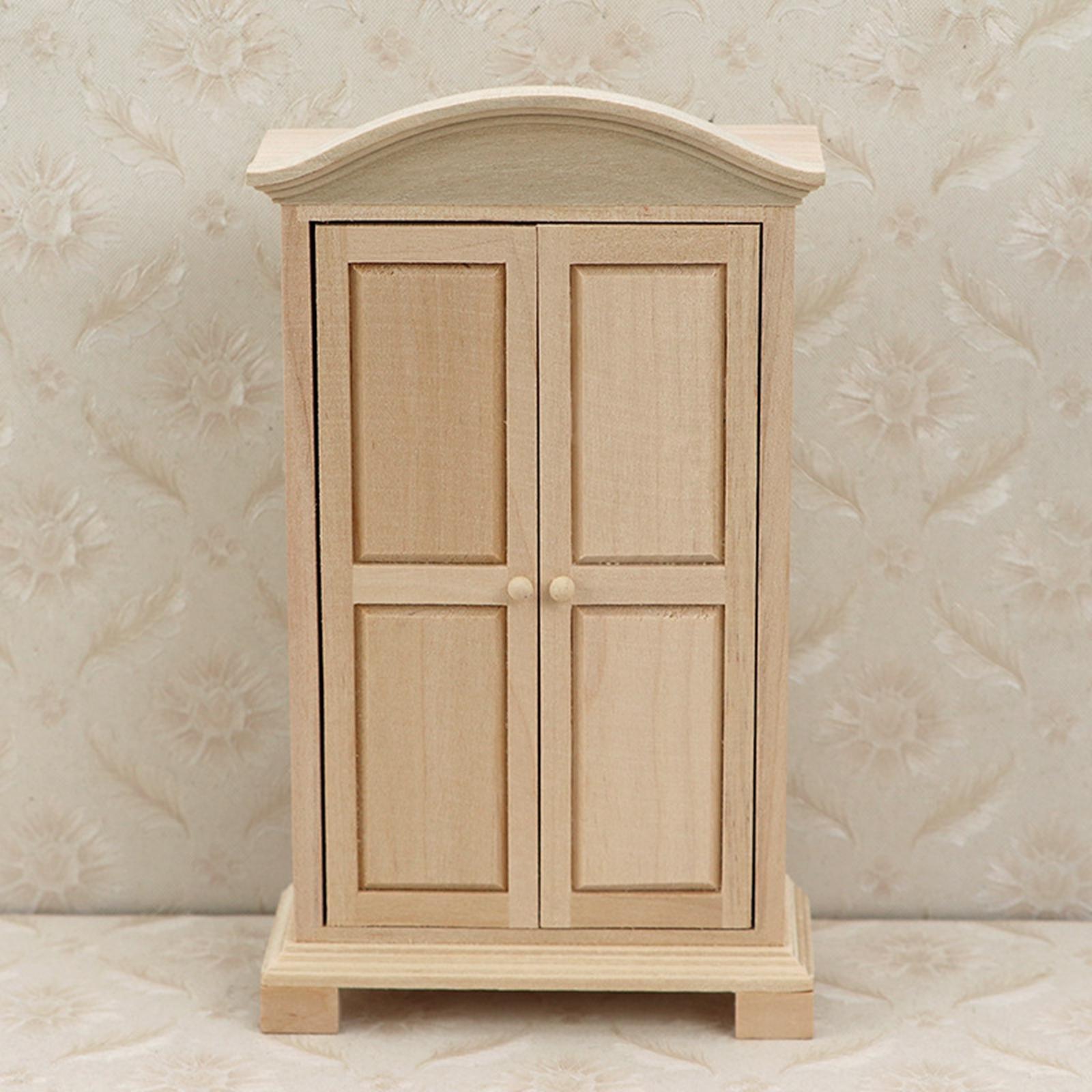 Dollhouse Storage Wardrobe Miniature 1:12 Crafts Dollhouse Furniture for Girls Boys