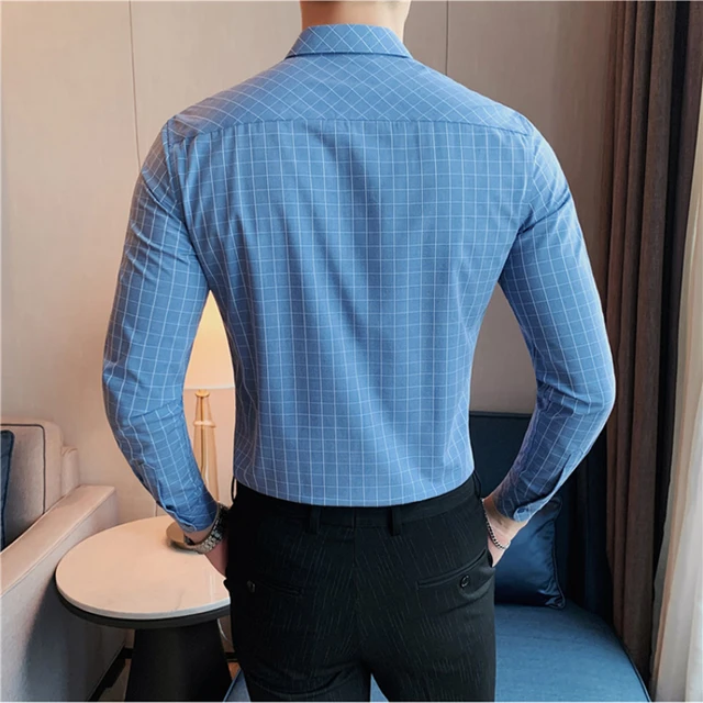 Men New Shirt High-end Sense Business Versatile Plaid Slim Fashion Casual  Party Can Be Worn Outer Base Shirt - AliExpress