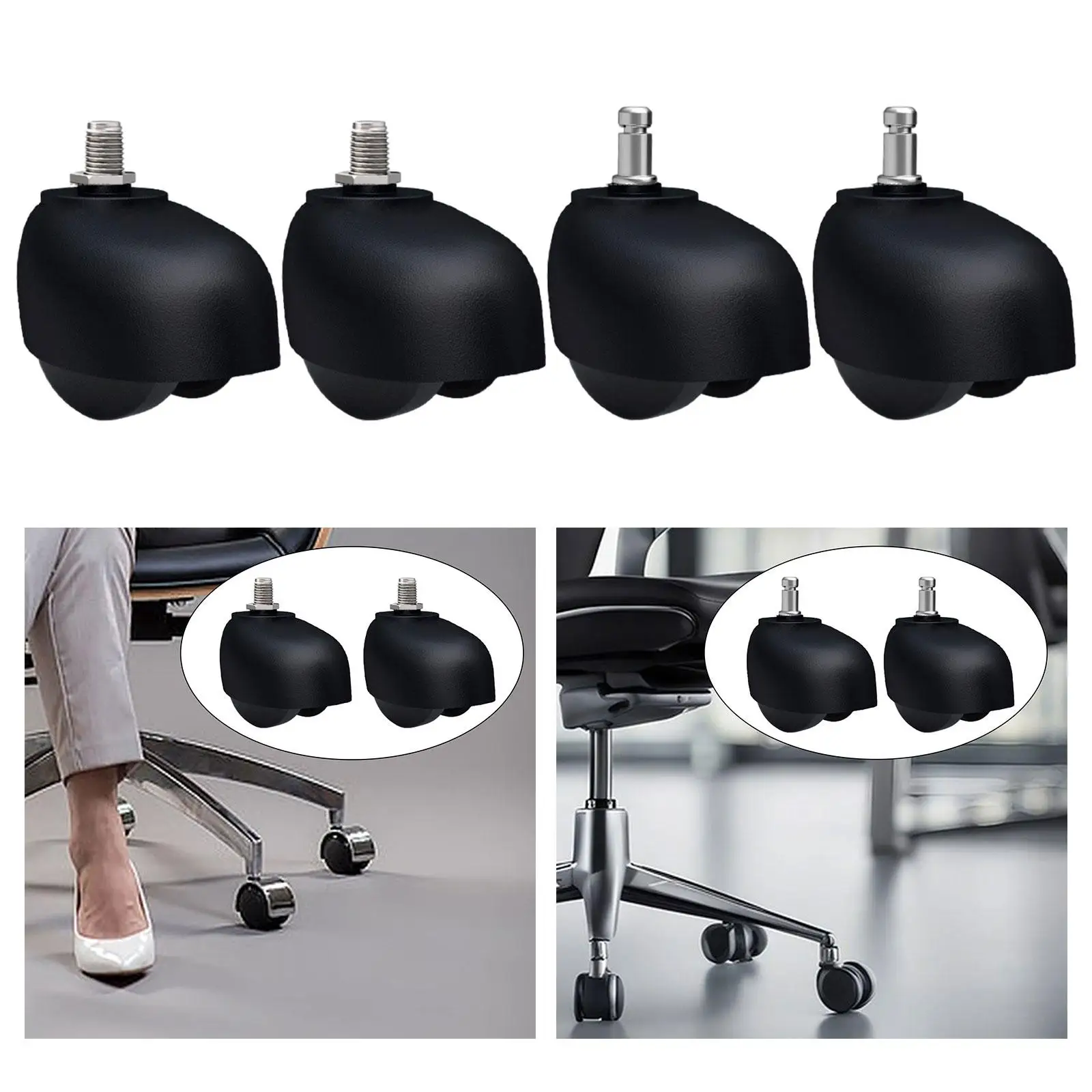 2x Replacement Office Chair Wheels Universal Computer Chair Wheels Chair Casters for Desk Chairs Computer Chairs Gaming Chairs