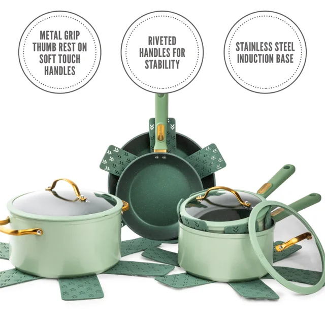 Thyme & Table Nonstick 12 Piece Supreme Cookware Set, pots and pans set -  AliExpress