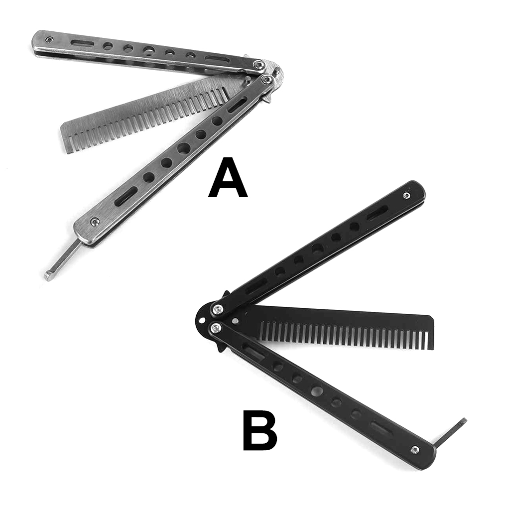 Best of Hot Portable Practice Butterfly Knife Foldable Butterfly Knife Hair Comb Beauty Barber Tool Training Knives Outdoor Trainer Game Reviews & Tips