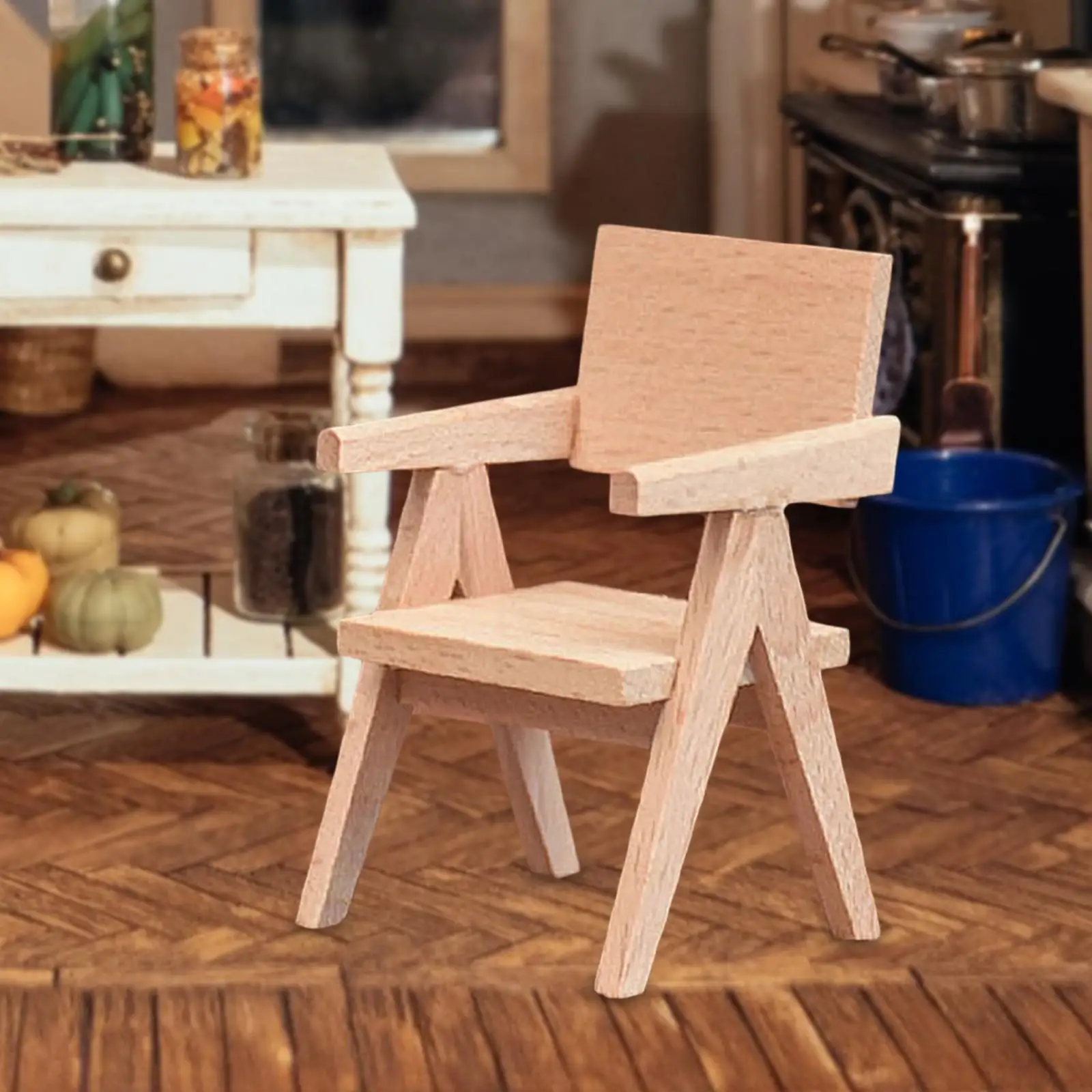 Mini Furniture Rustic Wooden Furniture for Micro Landscape Dollhouse Decor