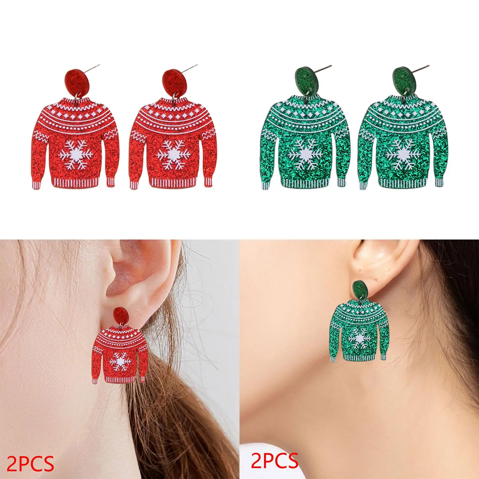 Christmas Sweater Earrings Earstuds Christmas Dangle Earrings Women Drop Earrings Decorative Xmas Gift for Club Party Wear