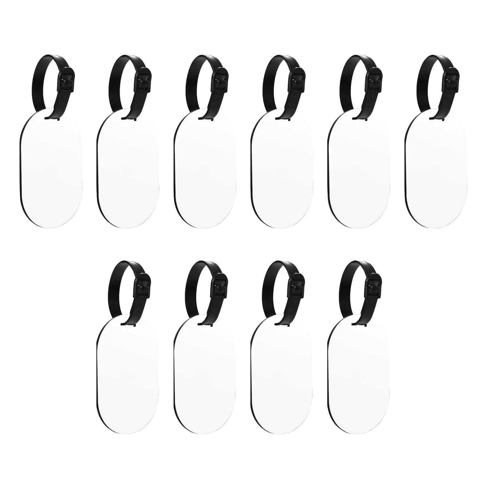10x Sublimation Blank Luggage Tags Keychain with Straps Luggage Tags for DIY Printing Identification Labels Car Seat