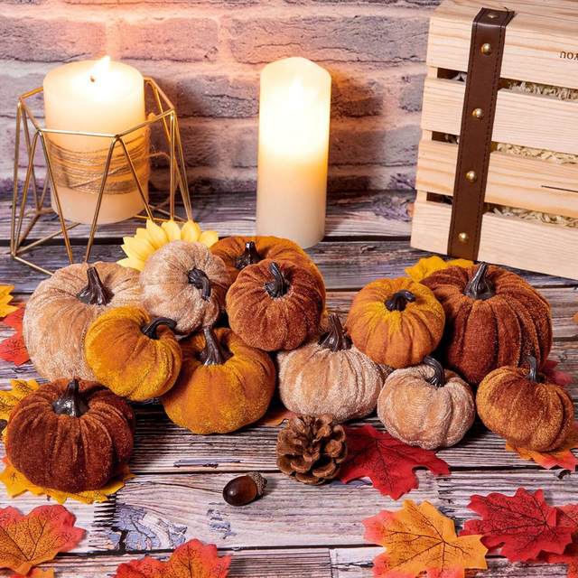 Citrouilles Artificielles Déco Automne - Lot De 1, Environ 20x19cm | Pour Halloween, Thanksgiving, Table - 11