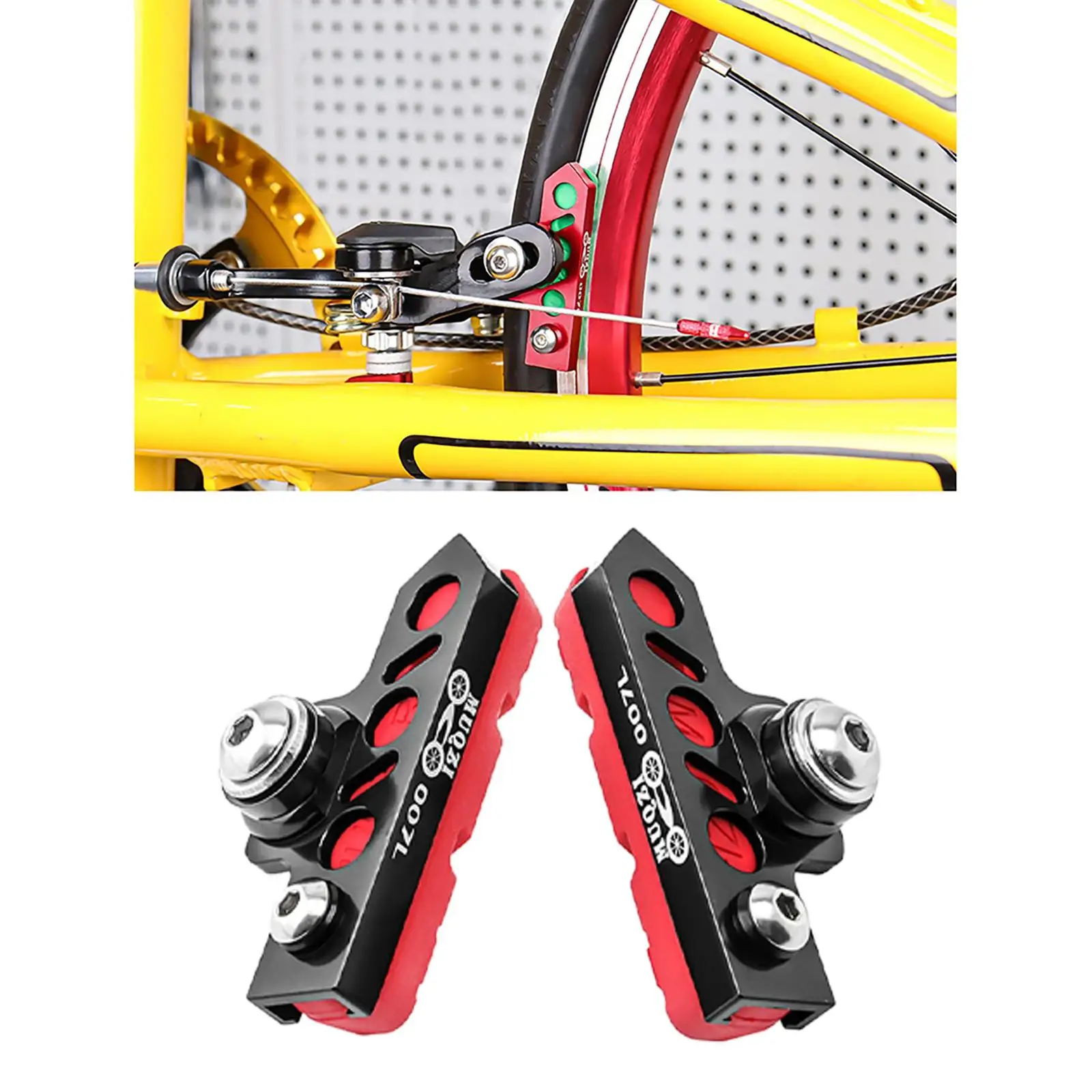 2 Pieces Durable Brake Blocks Shoes Drawer Type Bicycle Brake Pads Anti-Skid MTB BMX Bikes Replacement for Mountain Road Bike