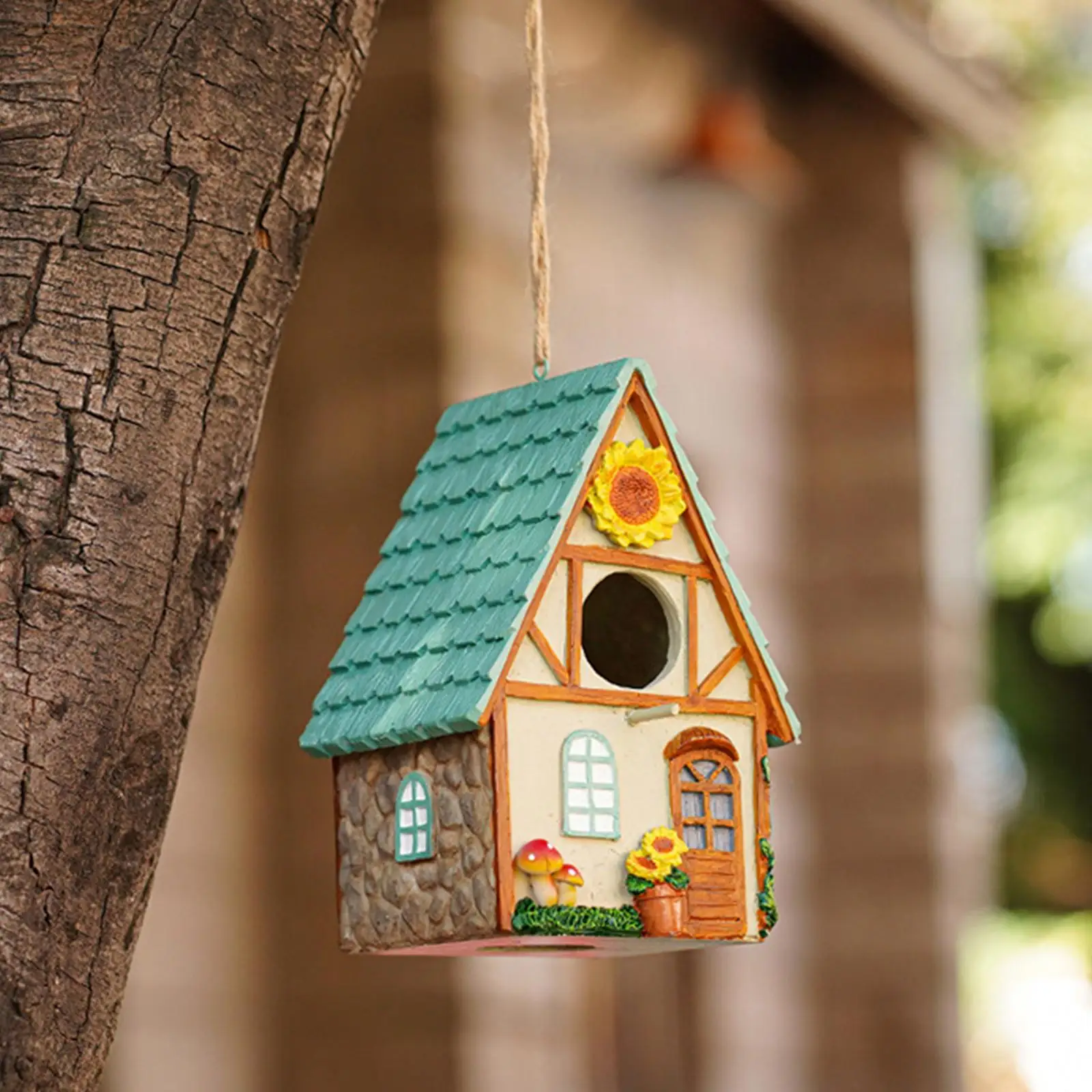 Bird House Weather Resistance Bird Nest Bird Cottages Nest Small Bird Rest Place for Backyard Gardening Gift Fence Garden Patio