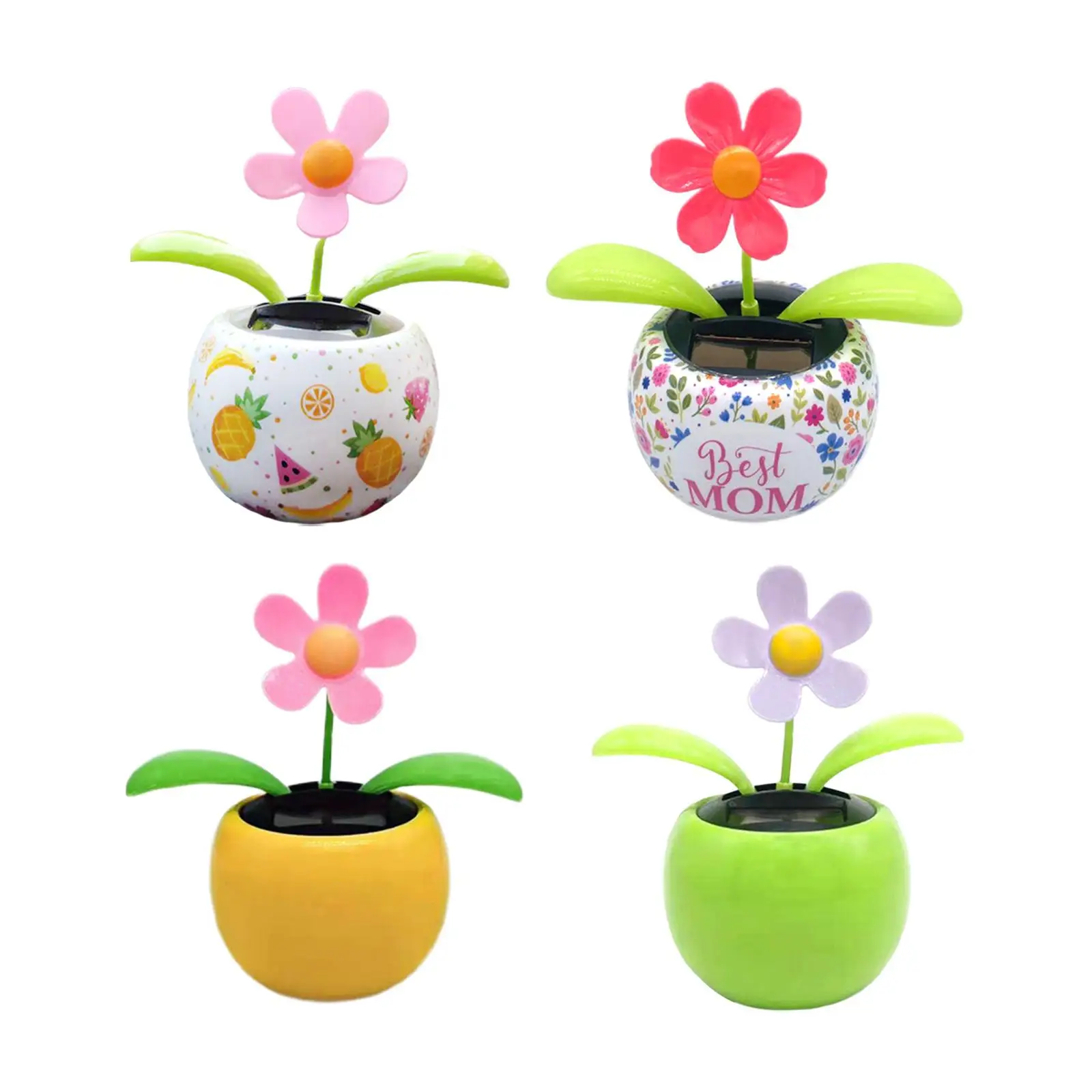 Solar Powered Dancing Flower Dancing Figurines Powered Toy Dancing Flower for Home Car Dashboard Kids Children Decor Baby