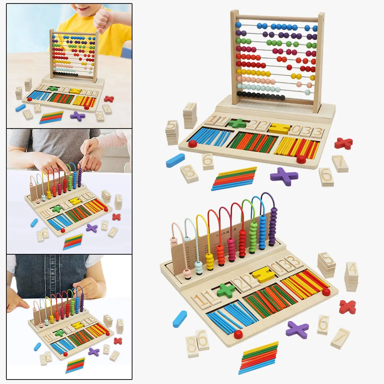 Math Learning Toys Counting Math Games Classic Counting Tool Educational Colorful Beads Counting Toys for Kids Holiday Gifts