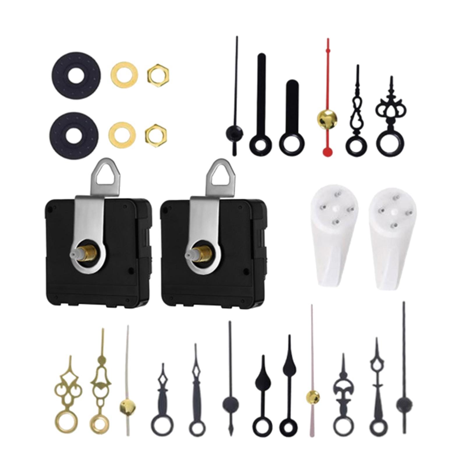 Quartz Wall Clock Movement Mechanism with 6 Set of Hands Repair Parts for Classroom