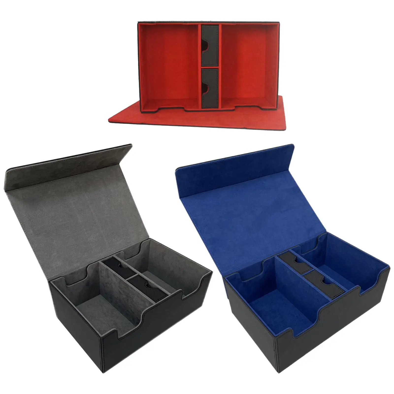 PU Leather Card Storage Case Holder Two Compartments Holds up to 400 Cards