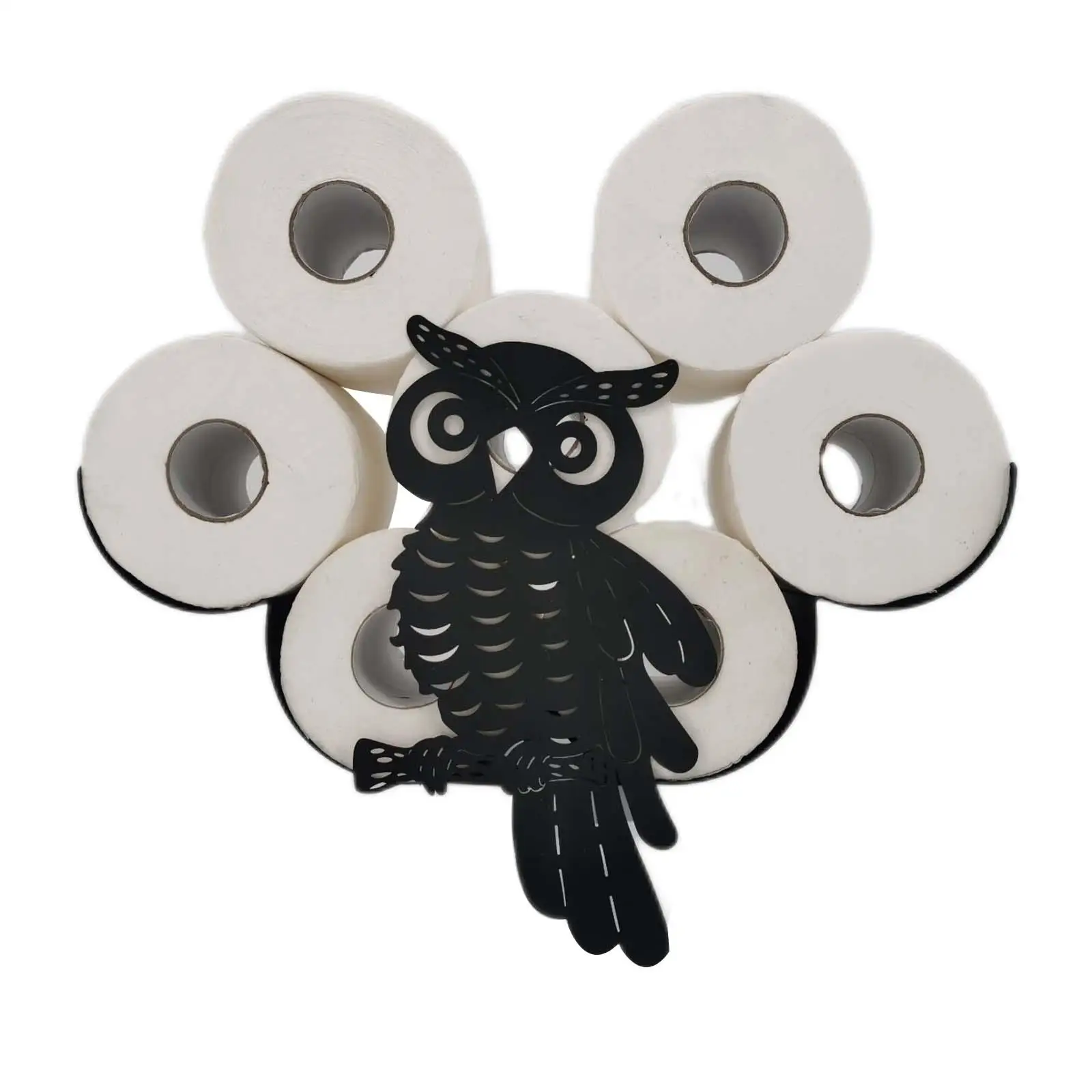 Unique Toilet Paper Holder Iron Owl Shape Roll Tissue Paper Storage Toilet Tissue Holder for Toilet Bathroom Organizer Decor