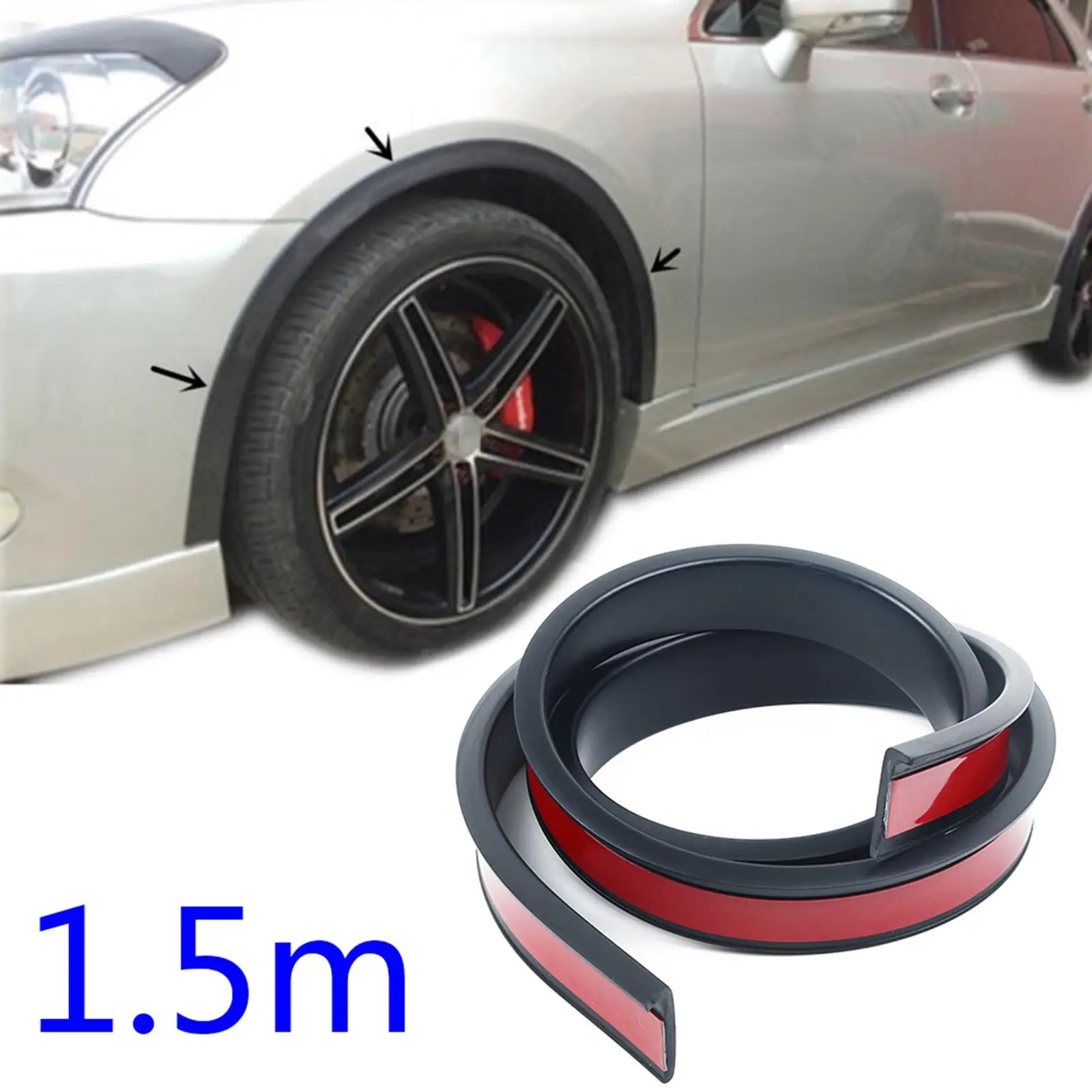 Durable, 4.9ft 1.5M Corner pad Extension Moulding Protector Strip for Wheel Wells Suvs Pickup Truck