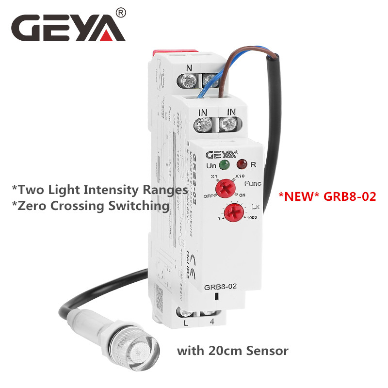 GEYA-Din Rail Temporizador fotoelétrico Sensor de luz