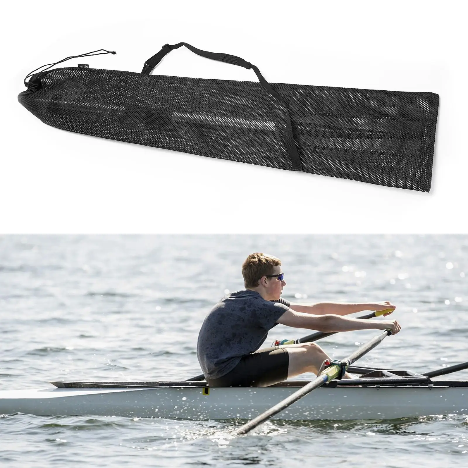 Kayak Paddle Storage Bag Split Shaft Canoe Paddle Holder Pouch Case Protector Carrying Bag Adjustable Shoulder Strap Accessories