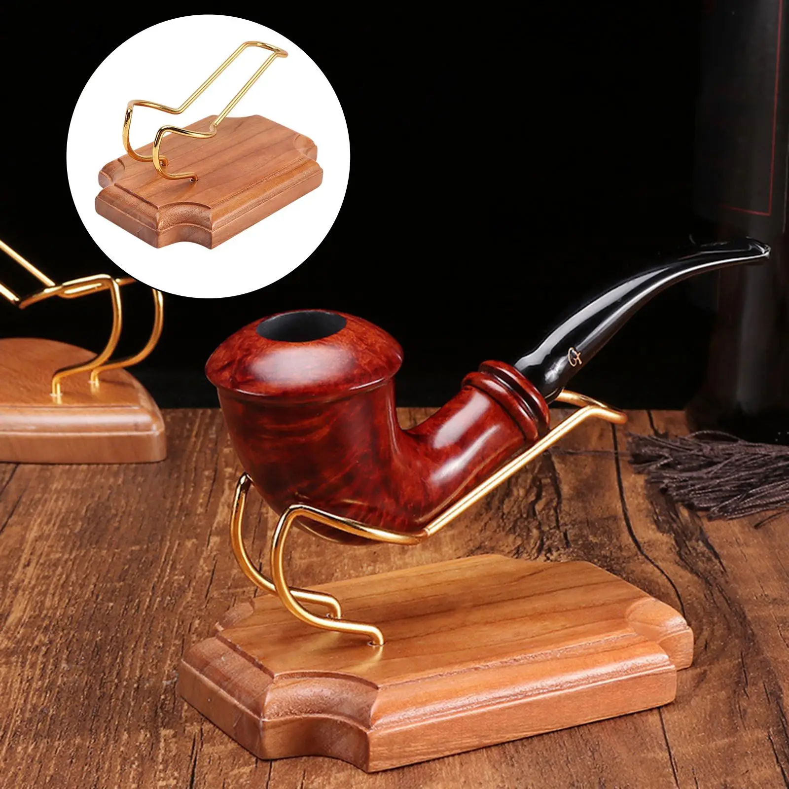 Wooden Pipe Racks Stands Holder Smoking Tools Shelf for Smoking Men Household Father