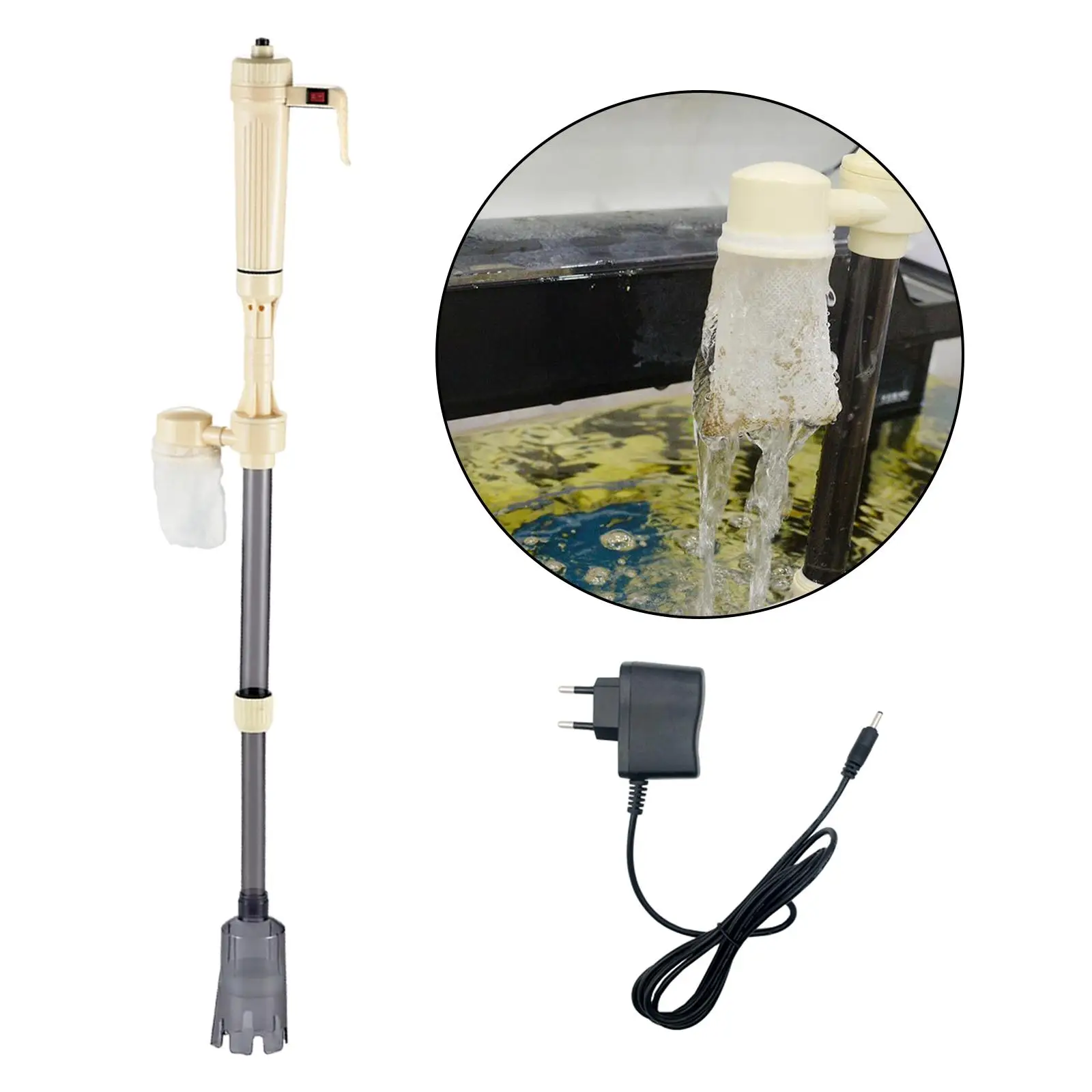 Electric Aquarium Siphon Vacuum Cleaner Machine Fish Tank Water Change Water Filter Pump Sand Washer Cleaning Tool
