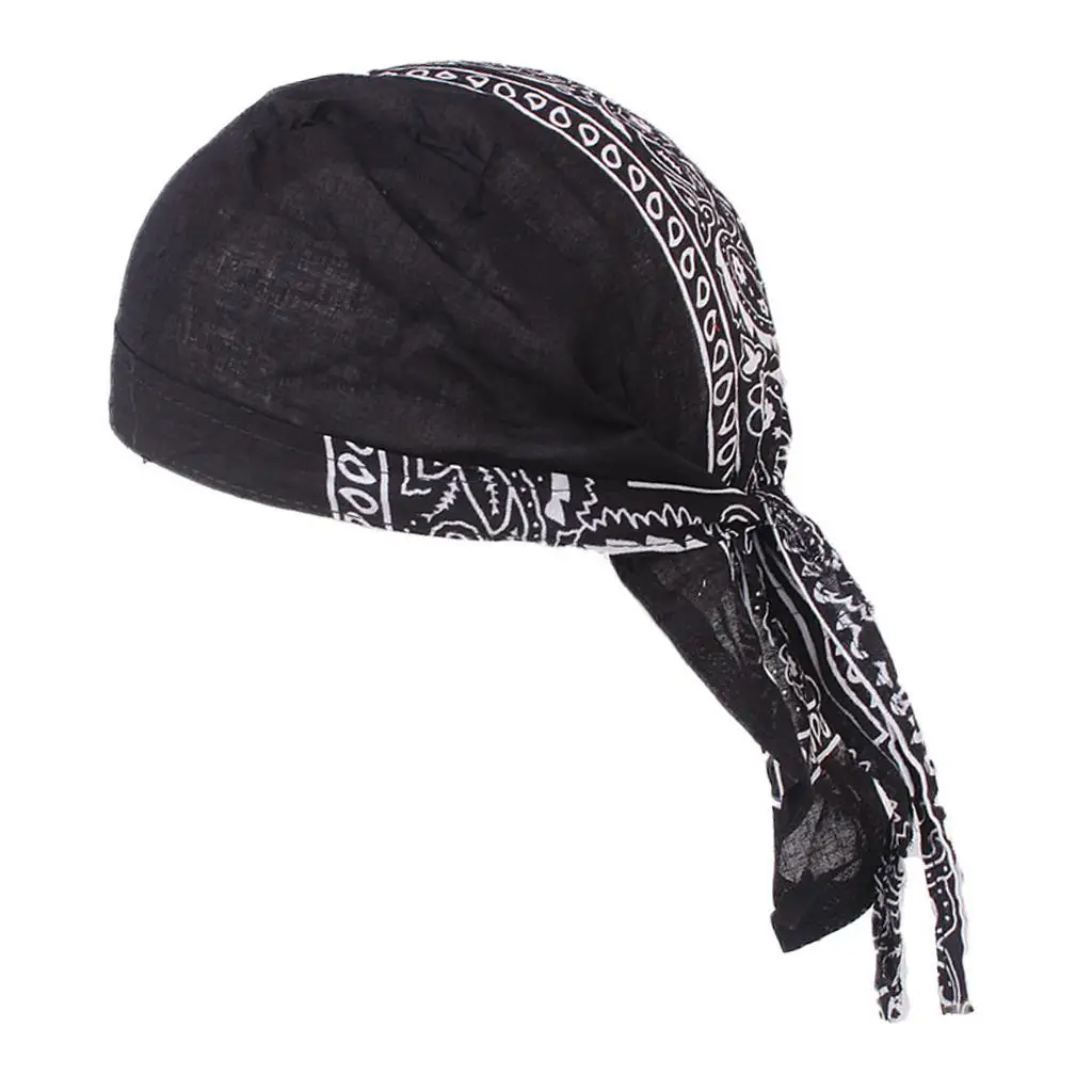 Men Womens Durag Cap Headwrap Breathable Wave Cap Muslim Turban Hat for Outdoor Sports
