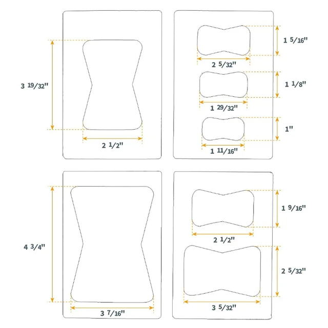 Wholesale BENECREAT Butterfly Inlay Template Set Bowknot Acrylic Router  Templates with 5 Sizes Bowknot Stencils for Woodworking 