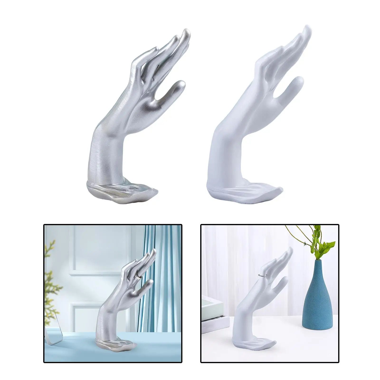 2 Pieces Rings Hand Holder Mannequin Hand Jewelry Organizer Home Decoration