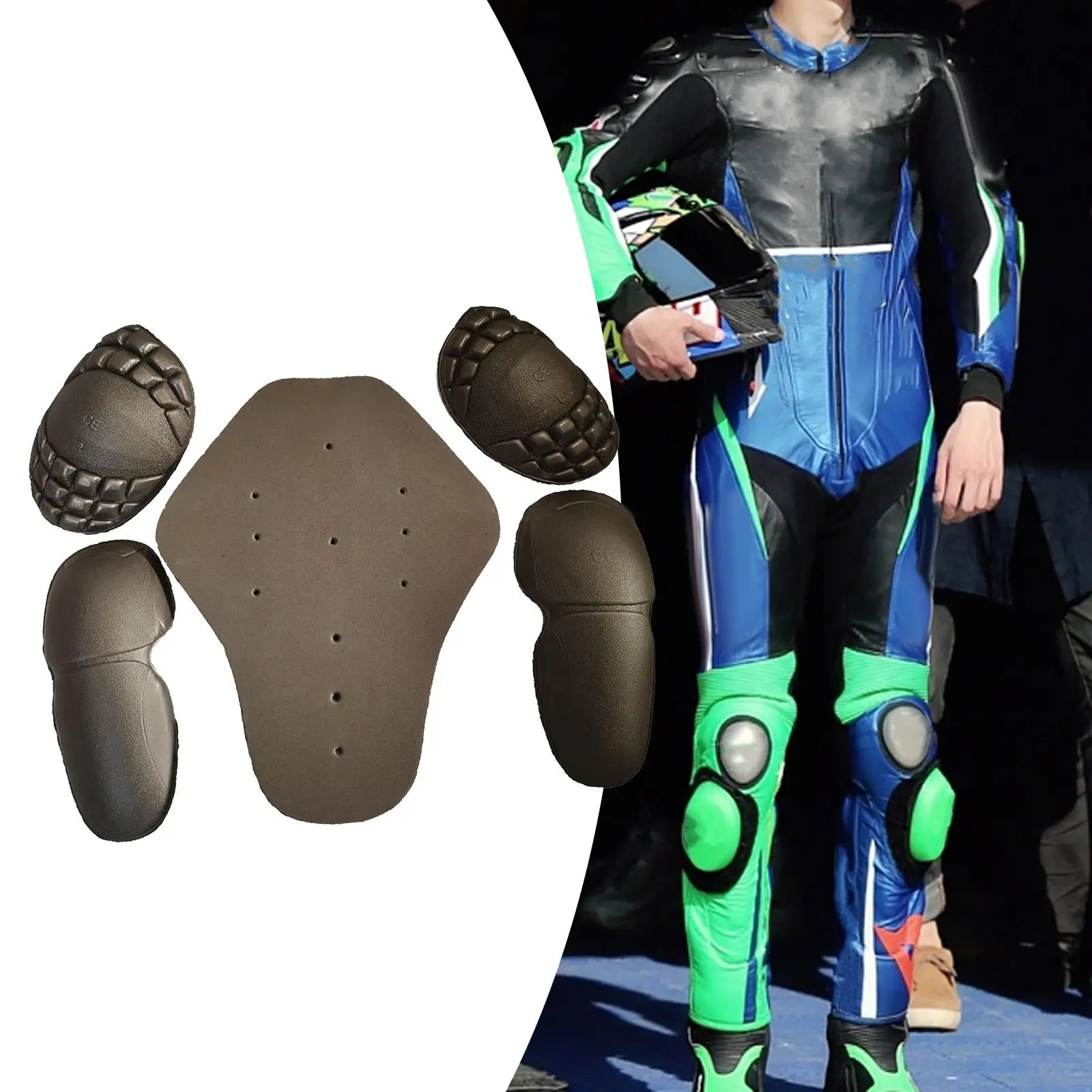 5x Motorbike Body Protective Gear Comfortable EVA Insert Protector Set Breathable for Motocross Biker Biking Cycling Sport