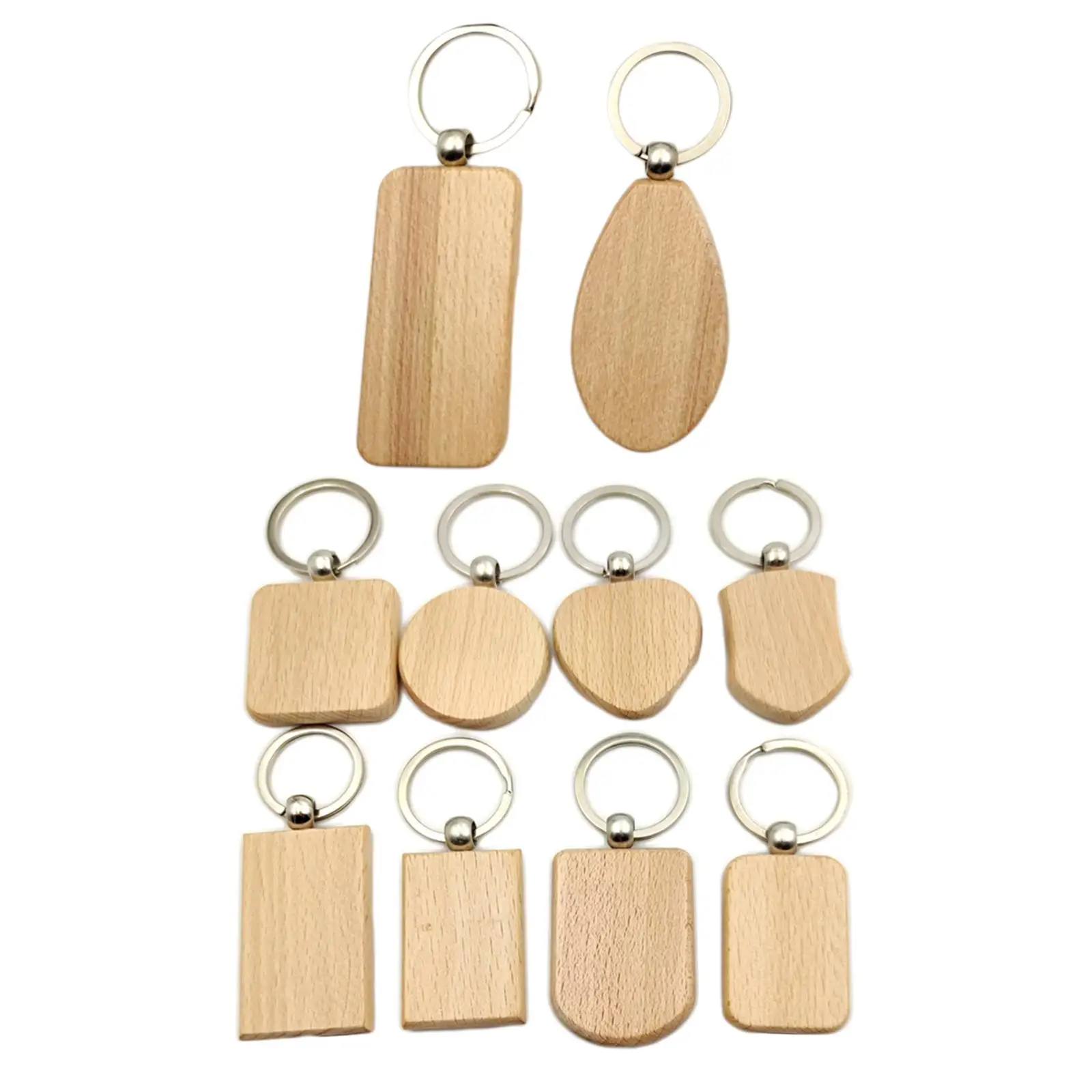 10x Blank Key Chain Keychain Keyring Handmade Bag Engraving Crafts Painting
