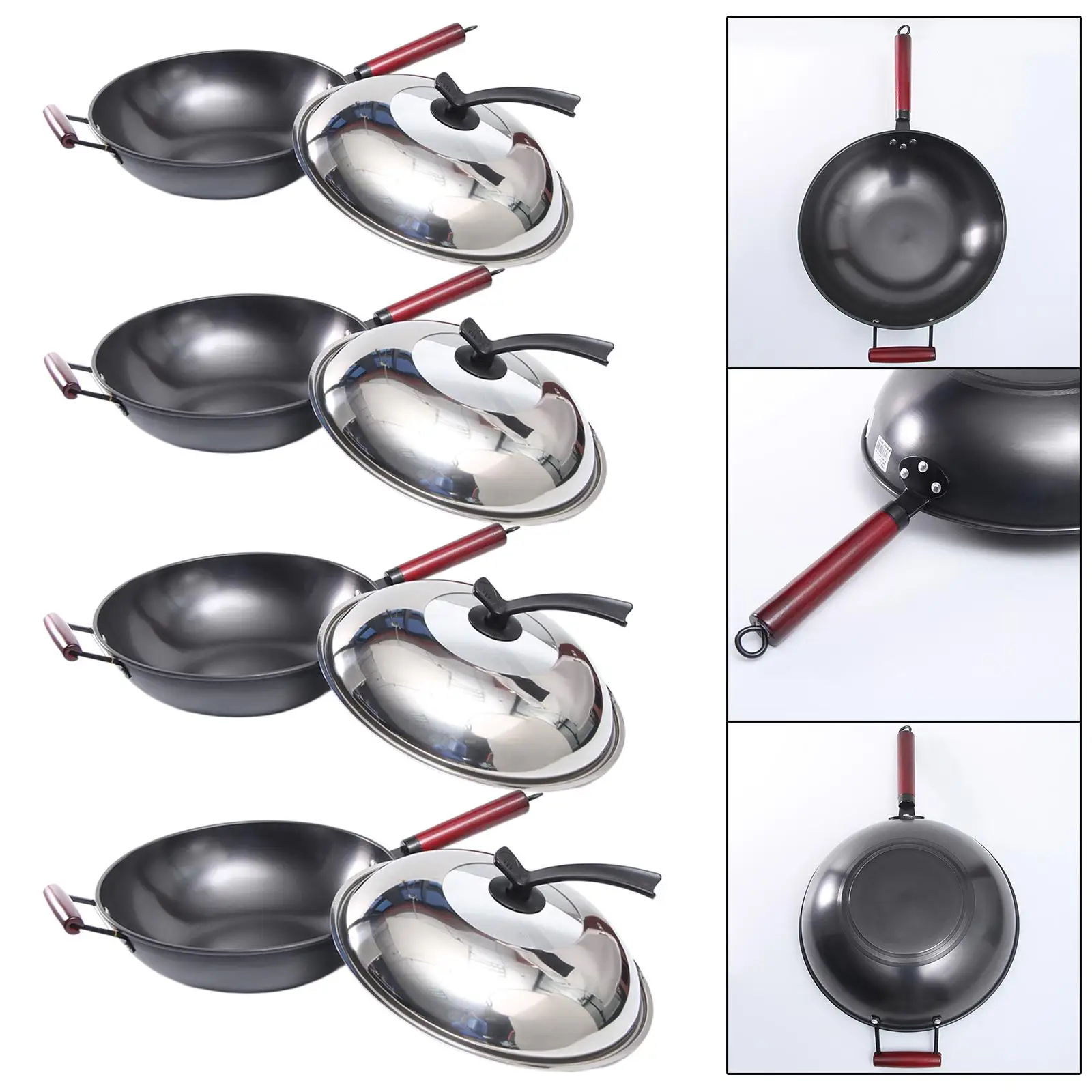 Cooking Wok with Cover Cookware Omelet pan Heat Transfer for Alls