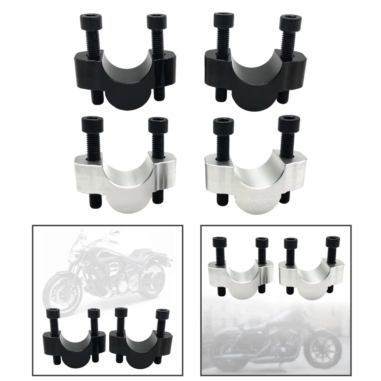2x Handlebar Risers Aluminum 20mm Spare Parts Increase Motorcycle Handlebar Height Mount Clamp for Tenere700 2019-2023