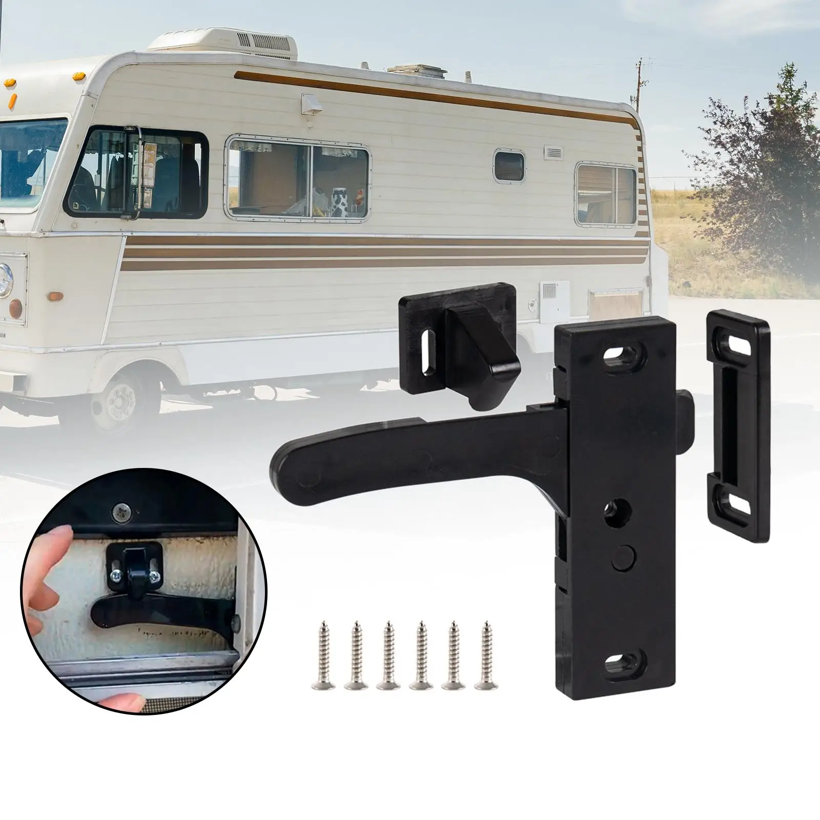 RV Screen Door Latch Stable Professional Replaces Durable Easily Install Fittings Accessory for Camper RV