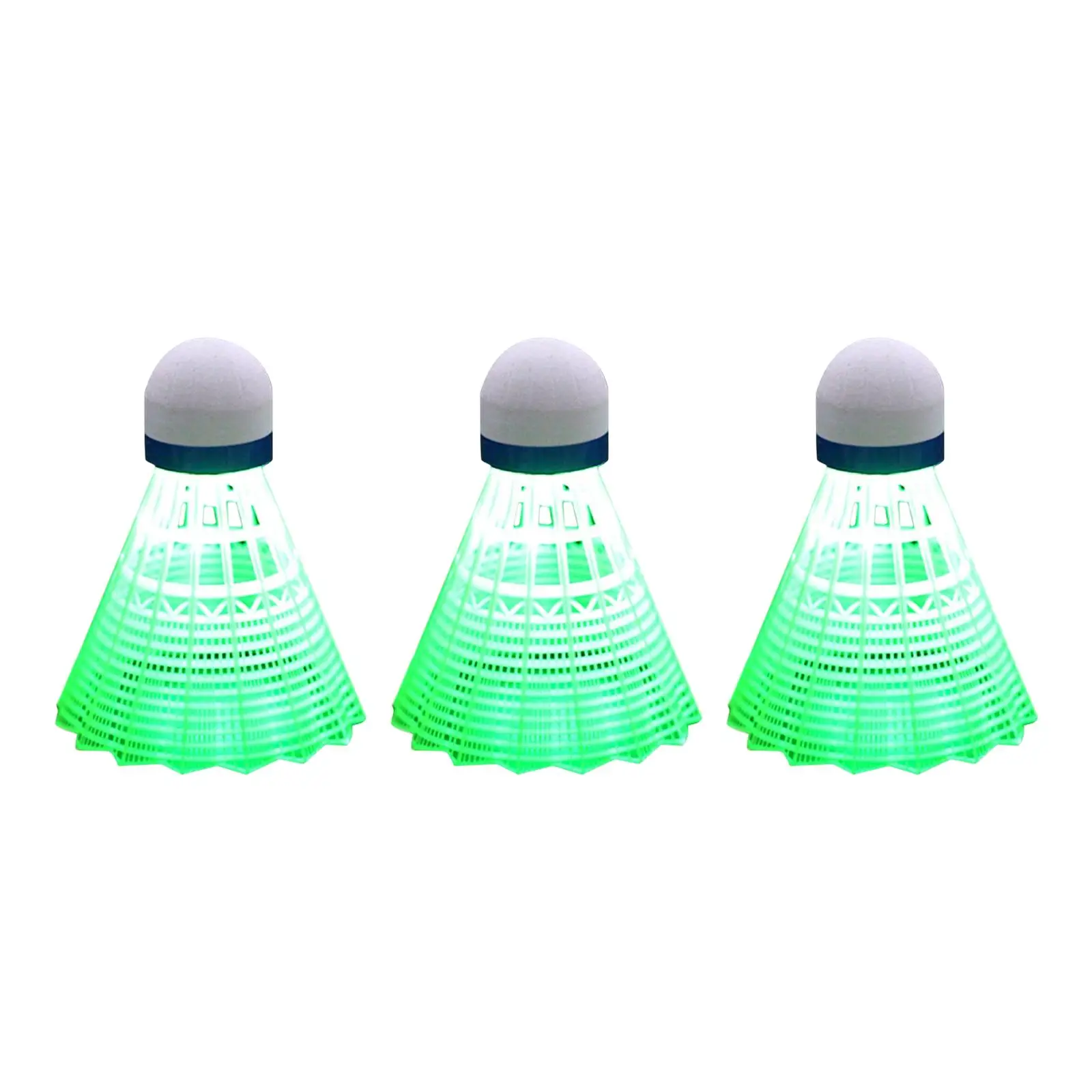 3x LED Badminton Shuttlecocks Glow in The Dark Birdie Balls Lighting Birdies for Game Training Activities Kids Adults Exercise