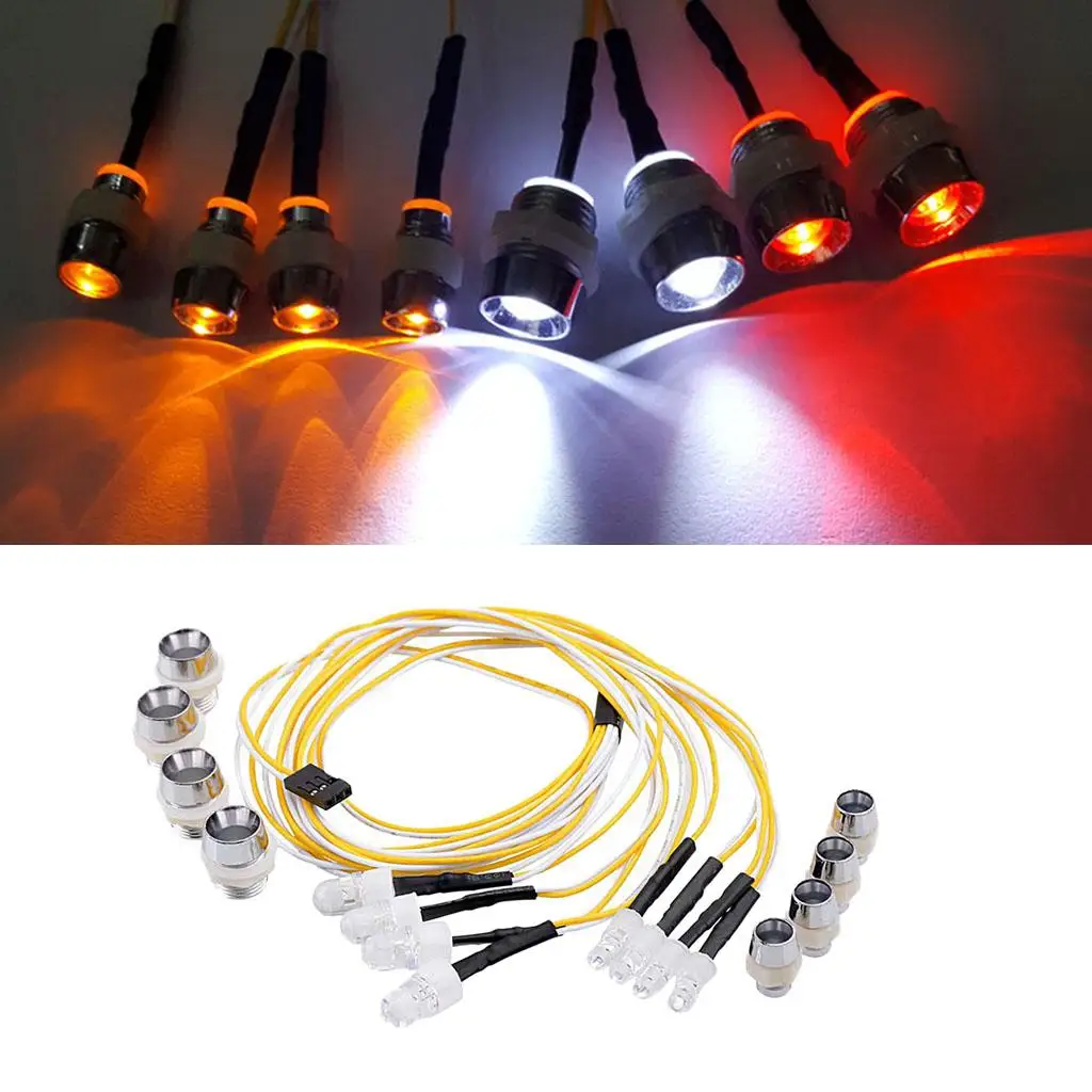 8 / LED LEDs 5 + 8mm with Improved Accessory Lampshade for 1/10