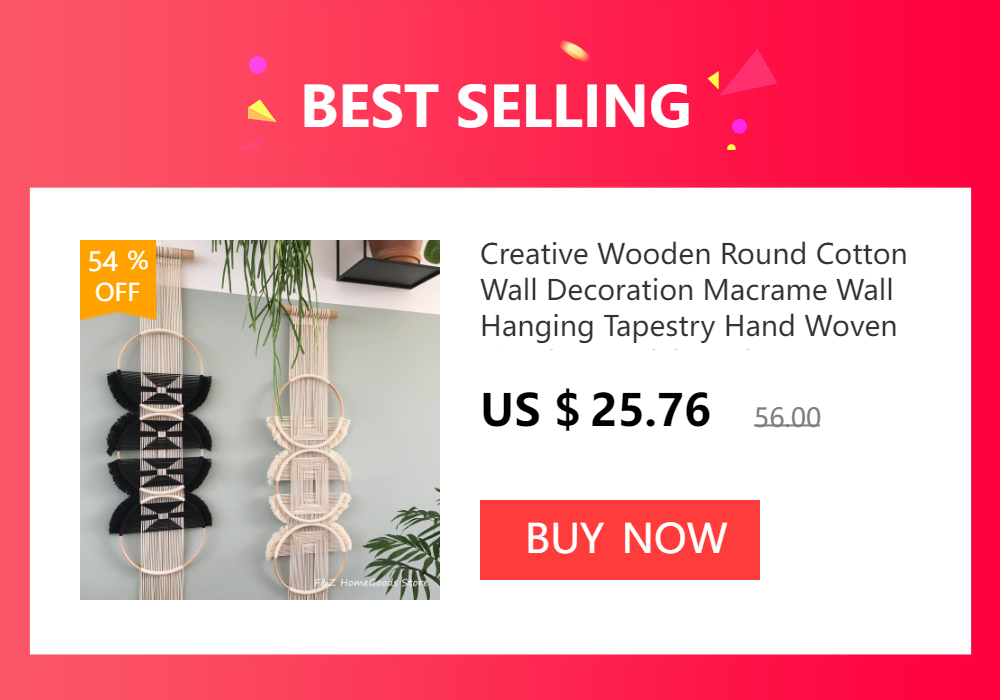 Creative Wooden Round Cotton Wall Decoration Macrame Wall Hanging Tapestry Hand Woven Simple Mandala Style For Room House Decor
